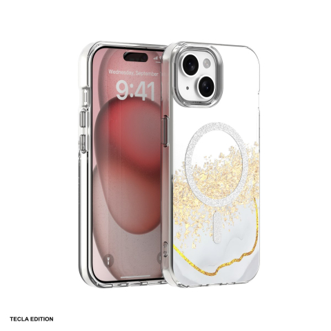 Huse si protectii pentru iPhone 15 - Husa Epoxy Mag pentru Apple iPhone 15, Carcasa magnetica, Alb