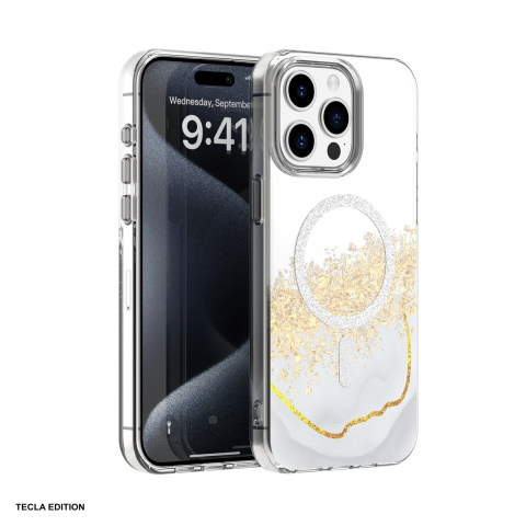 Huse telefoane - Husa Epoxy Mag pentru Apple iPhone 15 Pro, Carcasa magnetica, Alb