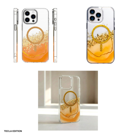 Husa Epoxy Mag pentru Apple iPhone 15 Pro, Carcasa magnetica, Portocaliu [3]