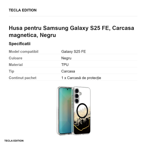 Husa Epoxy Mag pentru Samsung Galaxy S25 FE, Carcasa magnetica, Negru [2]