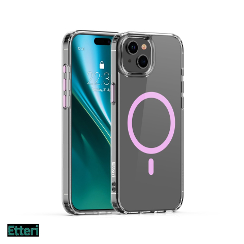 Huse si protectii smartphone - Husa Etteri Color Mag pentru Apple iPhone 14, Carcasa magnetica, Roz