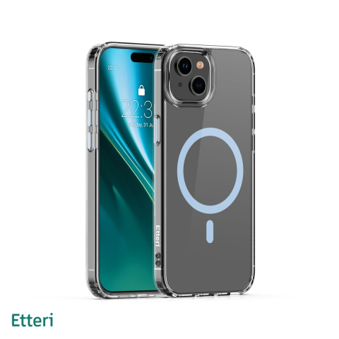 Huse si protectii smartphone - Husa Etteri Color Mag pentru iPhone 13, Carcasa magnetica, Albastru