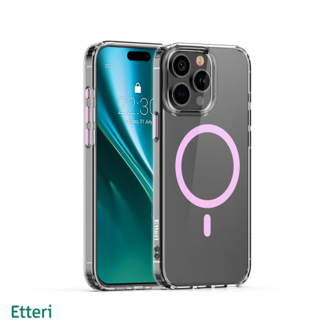 Huse si protectii smartphone - Husa Etteri Color Mag pentru iPhone 13 Pro, Carcasa magnetica, Roz