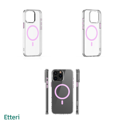 Husa Etteri Color Mag pentru iPhone 13 Pro, Carcasa magnetica, Roz [3]