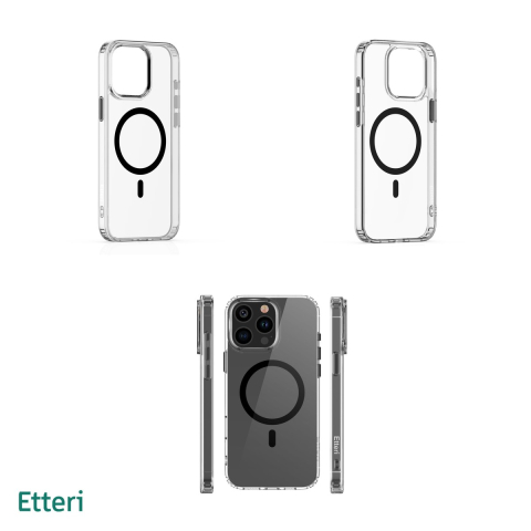 Husa Etteri Color Mag pentru iPhone 15 Pro, Carcasa magnetica, Negru [3]