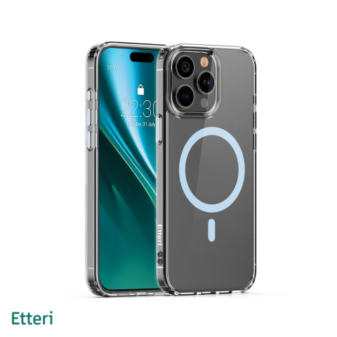 Huse si protectii smartphone - Husa Etteri Color Mag pentru iPhone 15 Pro Max, Carcasa magnetica, Albastru