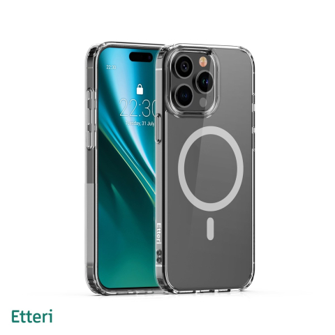 Huse si protectii smartphone - Husa Etteri Color Mag pentru iPhone 15 Pro Max, Carcasa magnetica, Gri