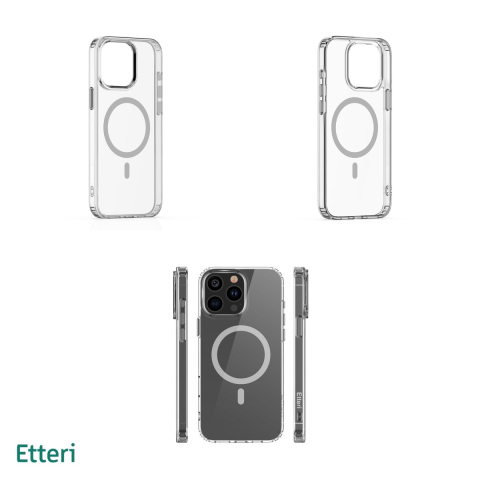 Husa Etteri Color Mag pentru iPhone 15 Pro Max, Carcasa magnetica, Gri [3]