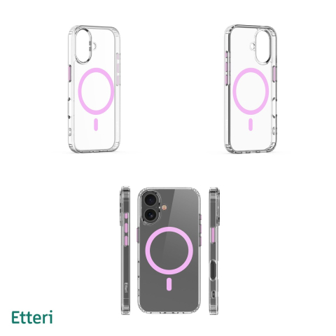 Husa Etteri Color Mag pentru iPhone 16 Plus, Carcasa magnetica, Roz [3]