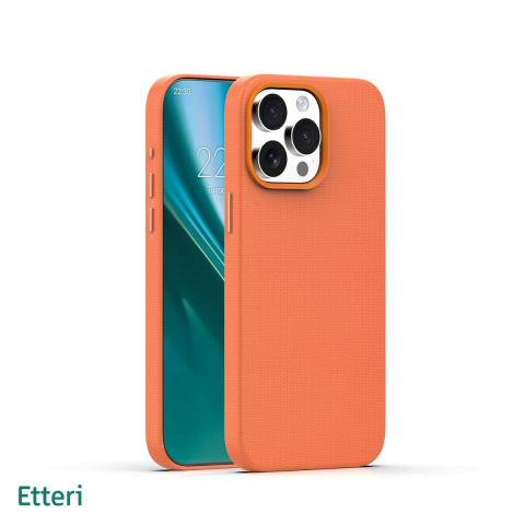 Huse si protectii smartphone - Husa Etteri Elegant Mag pentru iPhone 15 Pro, Carcasa magnetica, Portocaliu