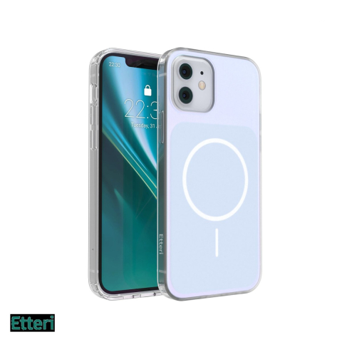 Huse telefoane - Husa Etteri Hidden Pearl pentru Apple iPhone 12 Pro, iPhone 12, Carcasa magnetica, Albastru deschis
