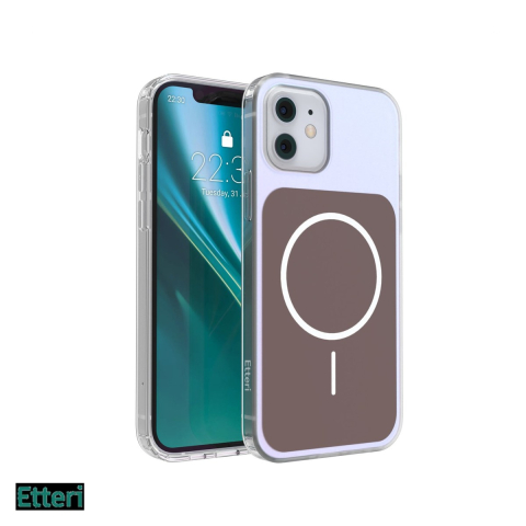 Huse telefoane - Husa Etteri Hidden Pearl pentru Apple iPhone 12 Pro, iPhone 12, Carcasa magnetica, Maro