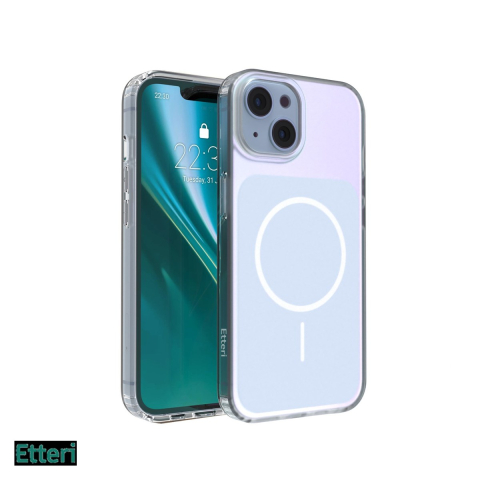 Huse telefoane - Husa Etteri Hidden Pearl pentru Apple iPhone 14, Carcasa magnetica, Albastru deschis