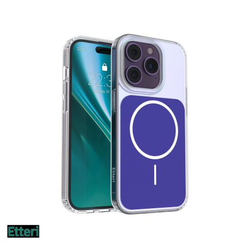 Huse telefoane - Husa Etteri Hidden Pearl pentru Apple iPhone 14 Pro, Carcasa magnetica, Albastru inchis