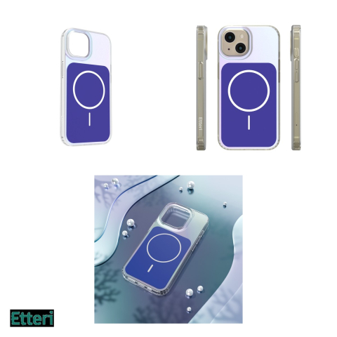Husa Etteri Hidden Pearl pentru Apple iPhone 15, Carcasa magnetica, Albastru inchis [3]