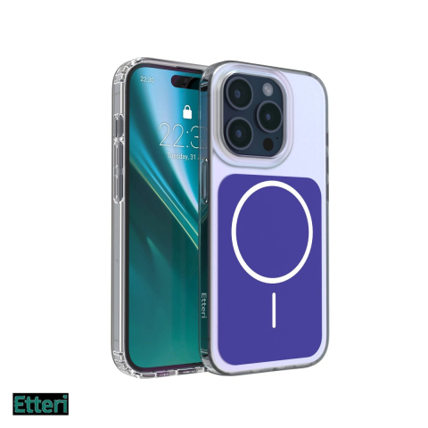 Huse telefoane - Husa Etteri Hidden Pearl pentru Apple iPhone 15 Pro, Carcasa magnetica, Albastru inchis