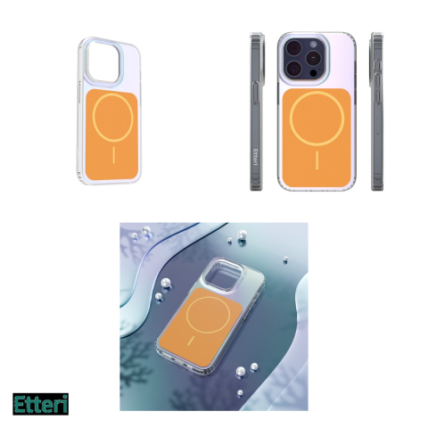 Husa Etteri Hidden Pearl pentru Apple iPhone 15 Pro, Carcasa magnetica, Portocaliu [3]