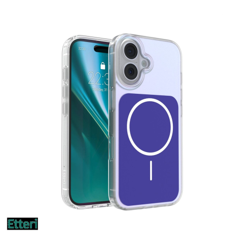 Huse si protectii smartphone - Husa Etteri Hidden Pearl pentru Apple iPhone 16, Carcasa magnetica, Albastru inchis