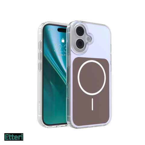 Huse si protectii smartphone - Husa Etteri Hidden Pearl pentru Apple iPhone 16, Carcasa magnetica, Maro