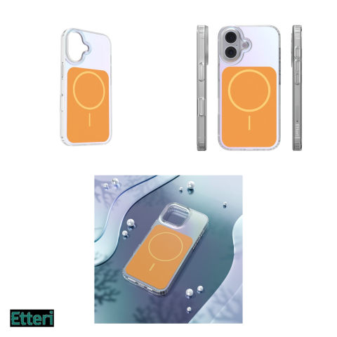 Husa Etteri Hidden Pearl pentru Apple iPhone 16, Carcasa magnetica, Portocaliu [3]