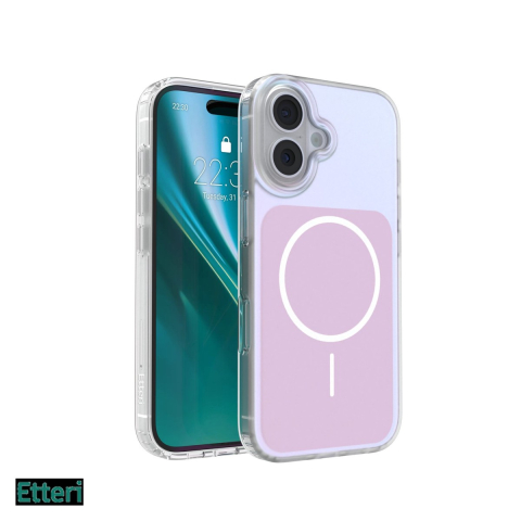 Huse si protectii smartphone - Husa Etteri Hidden Pearl pentru Apple iPhone 16, Carcasa magnetica, Roz