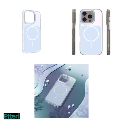 Husa Etteri Hidden Pearl pentru Apple iPhone 16 Pro, Carcasa magnetica, Albastru deschis [3]