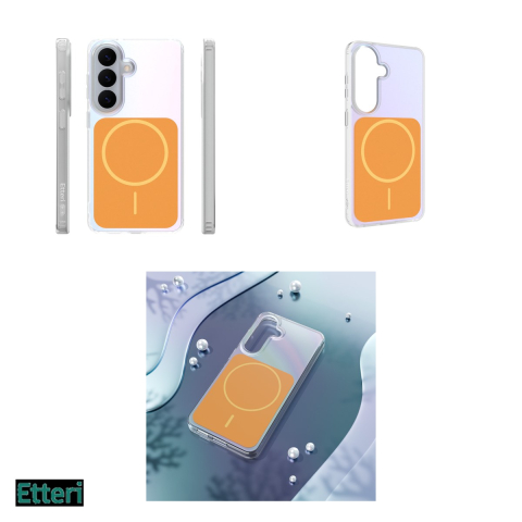 Husa Etteri Hidden Pearl pentru Samsung Galaxy S26, Carcasa magnetica, Portocaliu [3]