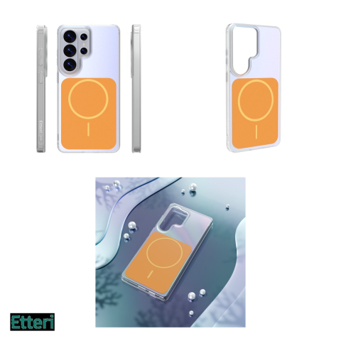 Husa Etteri Hidden Pearl pentru Samsung Galaxy S26 Ultra, Carcasa magnetica, Portocaliu [3]