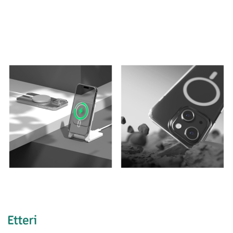 Husa Etteri Hybrid Mag pentru iPhone 14, Carcasa magnetica, Transparent [4]