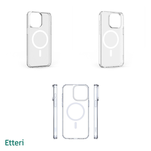Husa Etteri Hybrid Mag pentru iPhone 15 Pro, Carcasa magnetica, Transparent [3]