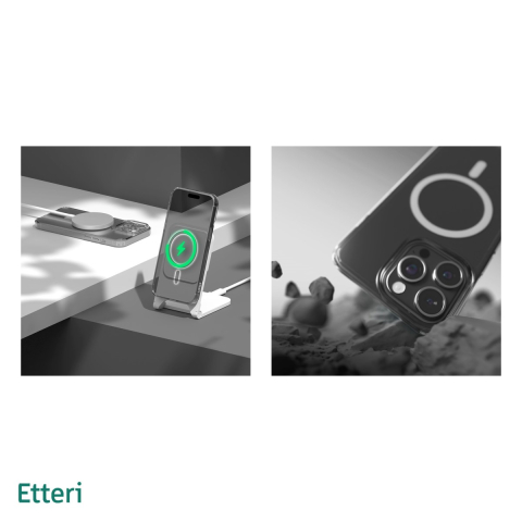 Husa Etteri Hybrid Mag pentru iPhone 15 Pro, Carcasa magnetica, Transparent [4]