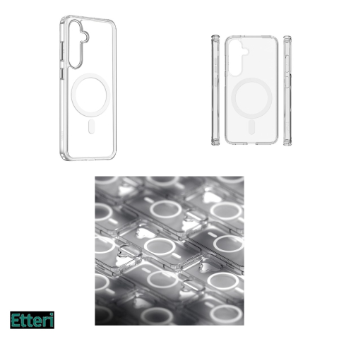 Husa Etteri Hybrid Mag pentru Samsung Galaxy S24, Carcasa magnetica, Transparent [3]