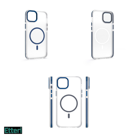 Husa Etteri Icy Mag pentru Apple iPhone 13, Carcasa magnetica, Albastru [3]