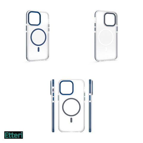 Husa Etteri Icy Mag pentru Apple iPhone 14 Pro, Carcasa magnetica, Albastru [3]