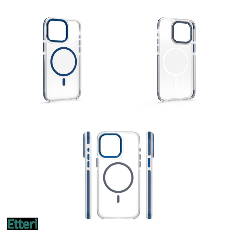 Husa Etteri Icy Mag pentru Apple iPhone 15 Pro, Carcasa magnetica, Albastru [3]