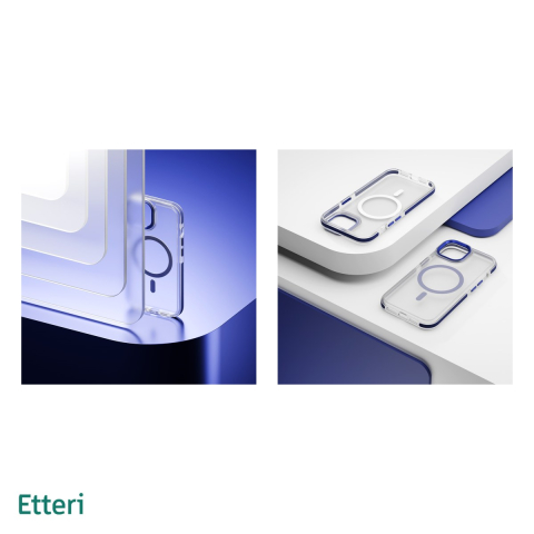 Husa Etteri Icy Mag pentru iPhone 16 Pro Max, Carcasa magnetica, Albastru [4]