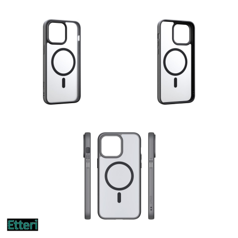 Husa Etteri Matt Mag pentru Apple iPhone 15, Carcasa magnetica, Negru [3]