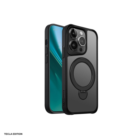 Huse telefoane - Husa Etteri Matt Mag Ring pentru Apple iPhone 14 Pro, Carcasa magnetica, Negru