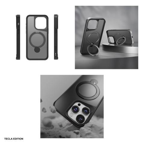 Husa Etteri Matt Mag Ring pentru Apple iPhone 14 Pro, Carcasa magnetica, Negru [4]
