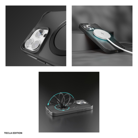 Husa Etteri Matt Mag Ring pentru Apple iPhone 14 Pro, Carcasa magnetica, Negru [5]