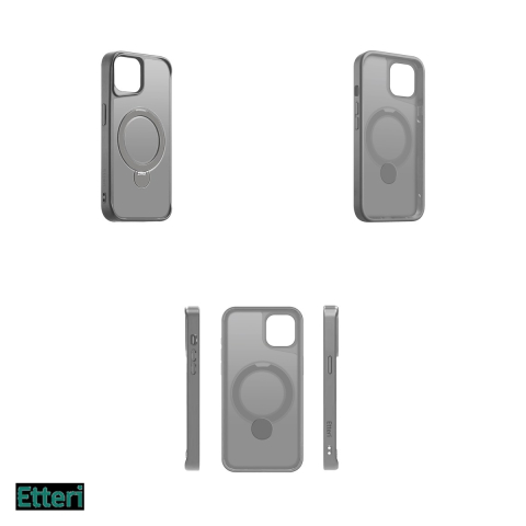 Husa Etteri Matt Mag Ring pentru Apple iPhone 15, Carcasa magnetica, Gri [3]