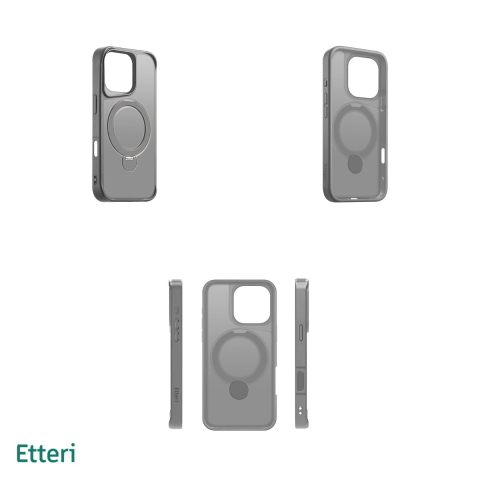 Husa Etteri Matt Mag Ring pentru iPhone 16 Pro, Carcasa magnetica, Gri [3]