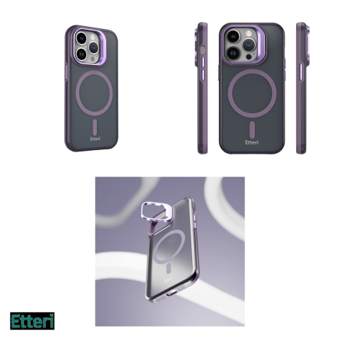 Husa Etteri Morning Fog pentru Apple iPhone 14 Pro, Carcasa magnetica, Mov [3]
