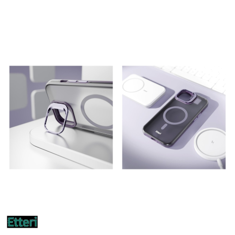 Husa Etteri Morning Fog pentru Apple iPhone 15, Carcasa magnetica, Mov [4]
