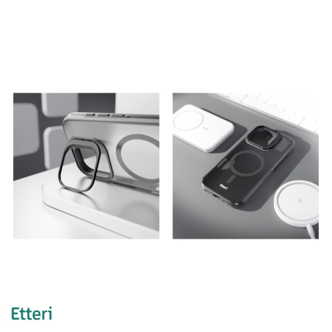 Husa Etteri Morning Fog pentru iPhone 16 Pro Max, Carcasa magnetica, Negru [4]