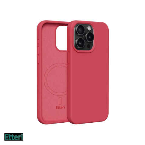 Huse si protectii smartphone - Husa Etteri Silicone Mag pentru Apple iPhone 12, iPhone 12 Pro, Carcasa magnetica, Rosu