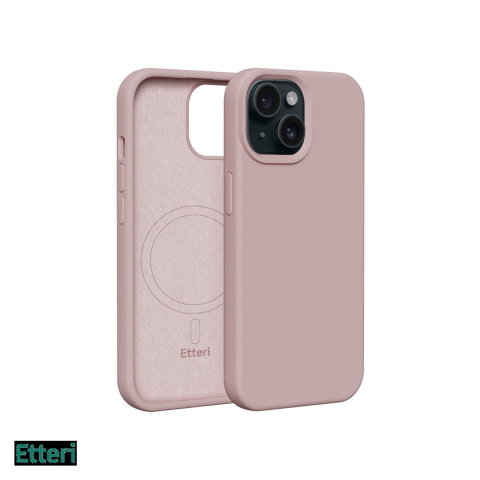 Huse si protectii smartphone - Husa Etteri Silicone Mag pentru Apple iPhone 15, Carcasa magnetica, Roz