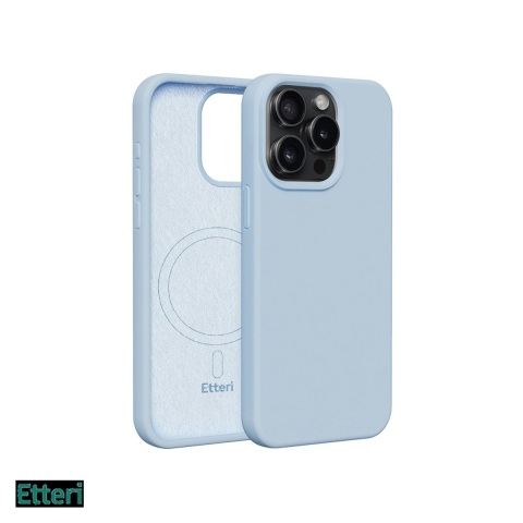 Huse si protectii smartphone - Husa Etteri Silicone Mag pentru Apple iPhone 15 Pro, Carcasa magnetica, Albastru