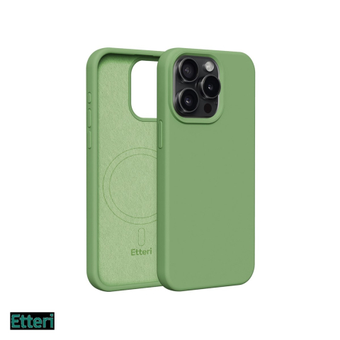 Huse si protectii smartphone - Husa Etteri Silicone Mag pentru Apple iPhone 15 Pro, Carcasa magnetica, Verde