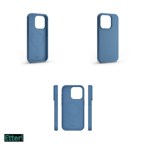 Husa Etteri Silicone Mag pentru Apple iPhone 15 Pro Max, Carcasa magnetica, Albastru [3]